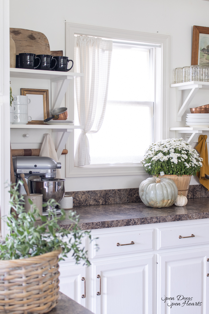 Simple Kitchen Fall Decor: Beautiful European Cottage Style - Open Doors  Open Hearts