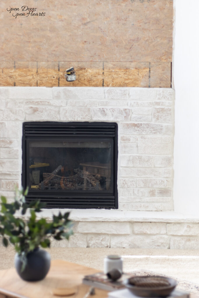 Limewash Paint Stone: DIY Beautiful Aged Fireplace Makeover - Open ...